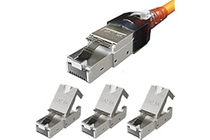 SATSHOP-FT RedStar24 Connettore RJ45 Senza Attrezzi – Connettori di rete CAT6a – Schermato – Plug 8 Pin per Cavo Ethernet CAT7 CAT6, 10 Gbit/s LAN, Facile Installazione 4 pezzi