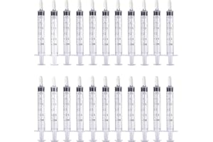 YFPOPONE 22 strzykawki 3 ml/5 ml, plastikowa strzykawka dozująca, wielokrotnego użytku, z tworzywa sztucznego, strzykawka z siarą, strzykawka pomiarowa, jednorazowa strzykawka do laboratoriów naukowych,