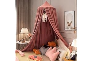 Vercico Kids Bed Canopy Round Dome 240CM Bed Tent for Children, Girls Bedroom Accessories Canopy Bed for Bedroom Nursery Room Baby Crib