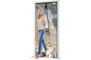 Moustiquaire Porte Fenetre 140x190, JOY2SEE Rideau Moustiquaire Magnétique Noir, Protéger Votre Famille