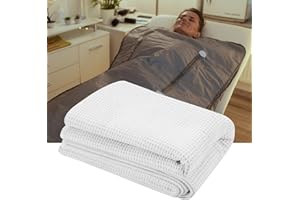 Juexica 1 Pcs 30 x 70 Inch Soft Sauna Blanket Insert 100% Cotton Waffle Comfortable Spa Towel Reusable and Machine Washable Absorbent Towel for Infrared Sauna Blankets