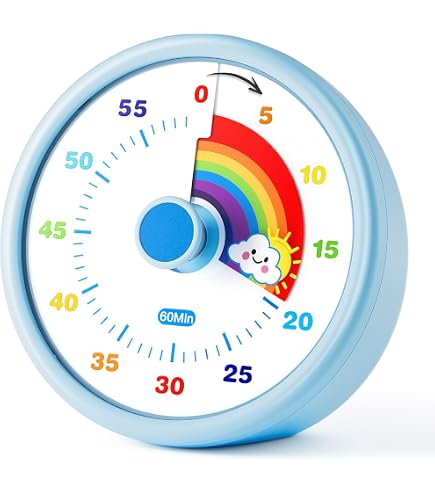 Timer analogico visivo 60 minuti, conto alla rovescia senza rumore