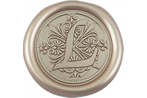 50 Pcs Champagne Gold Wax Seal Stickers, 1.26 Inches (32mm) Self-Adhesive Seal Stickers for Wedding Invitations, Christmas, Gift Wrapping, Envelopes, and Parties - Zifospy (Letter L）