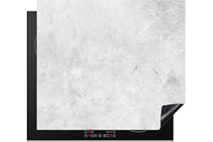 KitchenYeah© Coperchio Piano Cottura 58x51 cm Cucina Copri Fornelli Tappetino Induzione Antiscivolo Piastra Protezione Marmo - Struttura - Grigio - Aspetto del marmo