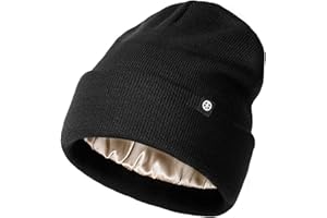 Enwokran Beanie Hat, Cappello da Donna Invernale Caldo Unisex Cappello Invernale Lavorato a Maglia Cappello di Lana Morbida Elastica con Polsino e Fodera in Seta Spessa e Calda