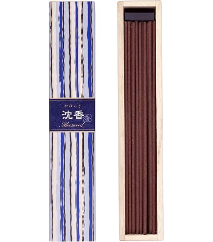 Nippon Kodo Kayuragi Incenso Glicine - 40 Bastoncini Con Portaincenso, Profumo Floreale Polveroso, 25 Minuti Di Bruciatura