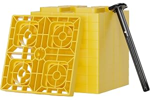 Wiltec stödplattor för husvagnar och husbilar, 10 st. set, klarar upp till 13,5 ton, tillverkade av robust HDPE-material för