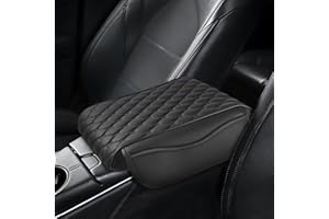 NOAYA Car Armrest Cushion - Universal Car Armrest Pad, Leather Arm Rest for Car, Memory Foam Car Arm Rest Mat with Side Storage Bag for Most Vehicle,Truck, Car, Interior Car Accessories