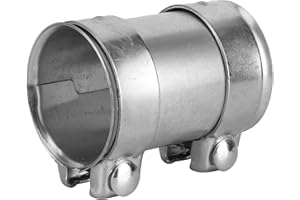 TBEST Tuyau Echappement 80Mm,Manchon Diametre 80 Inox Echappement,3 Pouces 76Mm Connecteur De Tuyau D'Échappement Double Pince Adaptateur De Jointure Robuste En Acier Inoxydable Manchon De Tuyau D'Échappeme
