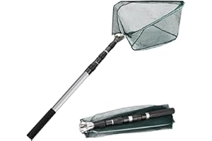 MI CASA Kescher Angeln, Teleskop-Kescher, Faltbarer Unterfangskescher Angelkescher, Langlebiges Nylongeflecht Fischernetz Fischkescher für Erwachsene und Kinder …