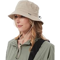 CULEO Chapeau De Randonnée Femme Homme - Chapeau Seau Imperméable Pliable Avec Mentonnière, Protection Soleil Pluie