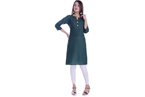 Ramkudi Women's Plain Kurti | Indian Style Cotton Kurti | Ready Made Pakistani Kurti Top | Includes Kurti Only
