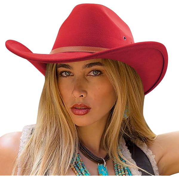Chapeau Cowboy Rétro Panama Style - Couleur Unie Pour Homme Et Femme, Idéal Randonnée, Pêche, Voyages - Rouge