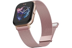 Songsier Metalowy pasek do Amazfit GTS/GTS 2 / GTS 3/GTS 4 / GTS 2 Mini/GTS 2e / GTR 42 mm/Bip S/Bip U, 20 mm pasek ze stali nierdzewnej do Galaxy Watch Active2/Galaxy Watch 42 mm/Galaxy Watch 3 41 mm