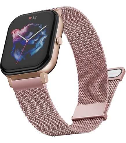 AireWiki Edelstahl-Armband Für Amazfit GTS 4/4 Mini/3/2/2 Mini/2e – Silber, Höhenverstellbar, Mit Werkzeug