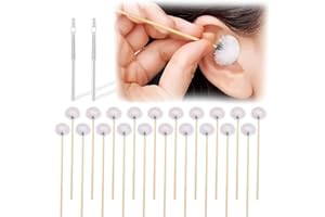 HIDAMAZY Goose Feather Ear Pick, 20 Pieces Bamboo Massage Stick Ear Massage Tool Ear Wax Remover Cleaning Earpick Feather Tickler Stick for Women Girls Adult Ear Care Massage (20Pcs, 6.6inch, S)