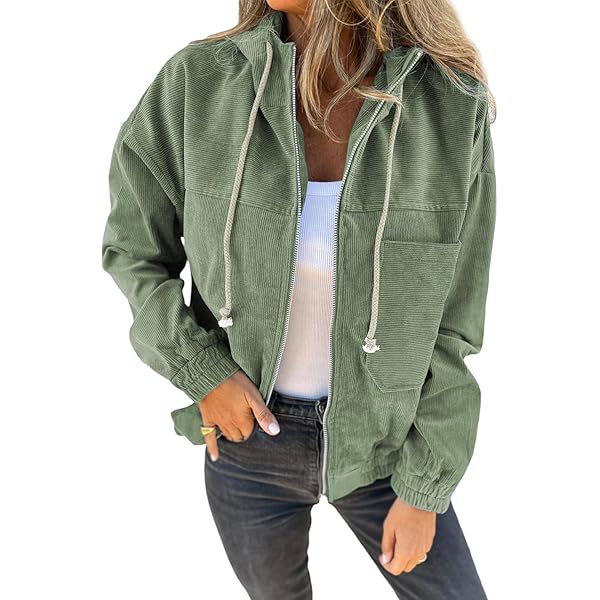 Cordjacke Damen Winter – Elegante Lang Kapuzenjacke Mit Knöpfen, Warm & Winddicht