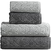 M&uuml;rd&uuml;m Home Sarmaşık &Ccedil;ift Renk Banyo Havlusu, 4'l&uuml; Paket 2 Par&ccedil;a (70x140),2 Par&ccedil;a (50x90) Yumuşak ve Emici, Kaliteli G&uuml;nl&uuml;k K