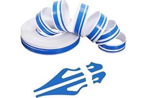 TOMALL 9,8 m Pegatinas de rayas de para capó de coche carreras deportes cinta de rayas para parachoques de coche decoración modificada universal(azul)