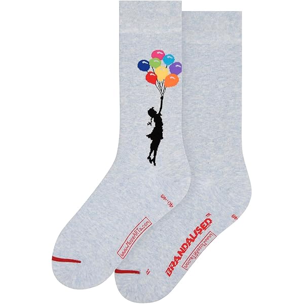 MuseARTa Unisex Banksy graffiti sokken, wit, 36-40