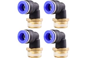 4 stycken 10 mm 1/2 PT pneumatiska 90°-vinkelskruvar med yttre gänga pneumatiska snabbkopplingar för uttag push-in trycklufts