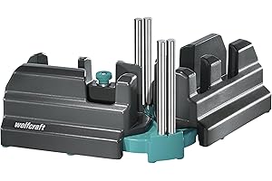 ‎WOLFCRAFT wolfcraft Schmiege und Schneidlade - 2 in 1 Gehrungslade aus Stahl mit Winkelhalbierenden zum Schneiden von bis zu 100 mm hohen Fußleisten & Ausmessen von Raumwinkeln - 6948200
