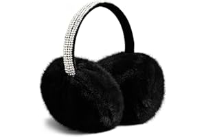 Gifts Treat Donne Ragazze Paraorecchie invernali regolabili Scalda orecchie nero Paraorecchie diamantati