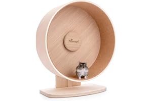 Niteangel Wooden Hamster Exercise Wheel: - Silent Hamster Running Wheel for Hamsters Gerbil Mice and Other Similar-Sized Small Pets (M)