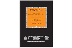 Arches 795104 Pad Aquarelle Grain TORCHON Naturel Blanc 300G A3 12P, Bois