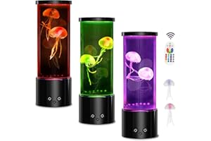 ‎AONESY AONESY Lavalampe Groß Quallen Lampe - 17 Farben Einstellung Quallen Aquarium Lava Lamp, Home Office Zimmer Desktop Dekoration Nachtlicht für Kinder Freunde Liebhaber Geburtstag Geschenke, Schwarz