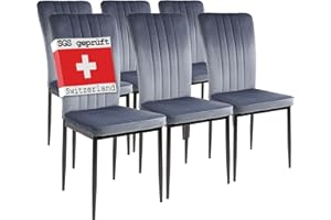 Albatros Sedie da Pranzo Modena, Set da 6, Grigio, Testate SGS