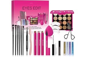 Clawrex Make Up Set, 13 Stück Schminke Geschenk Set, All In One Make Up Sets für Frauen Mädchen, Schminke Set mit Eyeliner, Lidschatten Palette und Mascara, Perfekte Geschenk, Starter-Kosmetik-Set