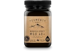 EGMONT HONEY & HEALTH ESTD 2008 Egmont Honey, MGO 40+ Mānuka Honey, 100% Natural And Certified Honey From New Zealand, 500g