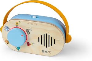 Baby Einstein, Hape Discovery radio leksaksradio – Montessori-inspirerad babyradio från 6 månader, 40+ vardagskläder och melodier, 12 djurljud och 6 sändare med klassiska melodier