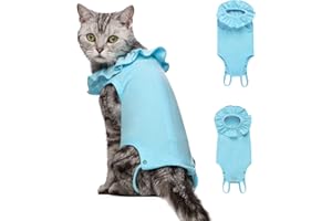 Yeapeeto Katzen-Body nach Operationen, Erholungsanzug für Katzen, Katzenspay Recovery Suit E Collar Alternative Bauchwunden verhindern Lecken für Kätzchen, atmungsaktive Kleidung (M, blau)