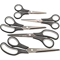 KUONIIY Scheren Set 5-teilig Titanium Schere mit Weichem Griff Scharfe Klingen