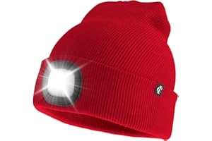 IDYLLICOMFORT BE COMFY ,BE BEST Idyllicomfort Led Lighted Beanie Hat,USB Rechargeable Hands Free Headlamp Cap, Unisex Winter Warmer Knit Hat with Light for Hiking Biking Camping Jogging, Gift for Men, Women, Teens