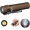 OLIGHT Baton3 Pro 1500 LM EDC Rechargeable LED Torch,High Lumens Pocket Flashlight for Outdoors,Indoors and Emergency (Cool White (5700K~6700K), Desert Tan)