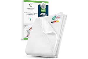 ‎SENSALOU Sensalou Matratzenschoner wasserdicht 50 x 90 cm 2er Set – Matratzenschutz für Baby Beistellbett und Kinderbett klein– wasserdichte Nässeschutz Unterlage, Oeko-TEX Zertifiziert, waschbar