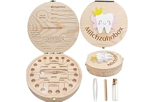 Shengruili Zahnbox Holz Milchzähne Box,Milchzahndose,Zahnbox für Milchzähne,Milchzahndose Mädchen,Aufbewahrungsbox für Baby-Zähne,Jahrestag Hintergrund Banner,Geburtstag Party Lieferunge