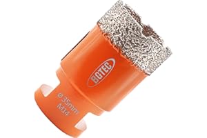 BGTEC Diamond Drill Bit Tile Hole Saw 35mm with M14 Thread for Porcelain Ceramic Tile Granite Marble Masonry Granite Stone Vacuum Brazed Bit 60mm Length