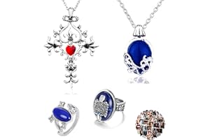 YOUU UoYu 24 pz The Vampire Diaries Gioielli Sticker Set Daywalking Katherine Sapphire Crystal Collane Vampiro Croce Simbolo Collane Salvatore Damon Stefan dito Famiglia Crest Anello