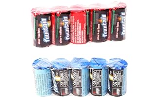 h2i Mini Volcano | 10 pcs | +/- 20 sec | Outdoor Light Fountain with Silver/Red & Blue Spark Rain for New Year's Eve, Halloween & Parties | Children & Youth Fireworks | All-Year Fireworks Cat 1