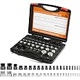 44PCS Nut and Bolt Thread Checker Tool Set, Includes 23 Inch & 21 Metric Male/Female Size and Thread Gauge, Perfect for Identifying Thread Sizes in Tight and Hard-to-Reach Areas, Easy to Use and Read