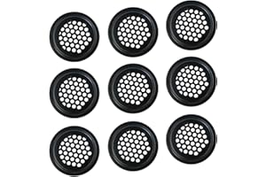 Qrity 10 Stück Schwarze Runde Lüftungsschlitze, Edelstahl Lüftungsgitter 19mm, Entlüftungsnetz, Kann für Schränke, Garderoben, Lagerschränke, TV-Schränke