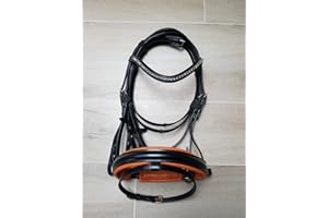 nilo Trense Pferd Nia (Cob) mit Strass Stirnriemen & Zügel in schwarz/Trense schwarz mit Zügel Pferd/Zaumzeug für Pferde/hochwertige Trense Vollblut