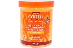 CANTU - Gel de Peinado - Manteca de Karité y Miel Natural - Máxima Retención - 524 g - Ayudar a Alargar los Rizos y Proteger Contra la Caída