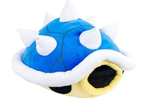 Club Mocchi Mocchi TOMY - Peluche Carapace Bleue Méga 40 cm de l'univers Nintendo Super Mario. idéale pour les collectionneurs ainsi que les filles et les garçons dès 3 ans. T12956