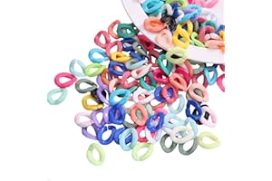 OHYER 100 Pièces Maillons à Chaîne en Acrylique Anneaux de Connexion en Acrylique Anneaux de Liaison Plastique Connecteurs à Maillons Rapide C-Clips Crochets pour DIY Artisanat (Mélange Couleurs)