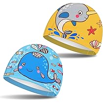 OFFSCH Cuffia Da Nuoto Per Bambini 2 Pezzi Cuffie Da Nuoto Per Ragazze Silicone Protezione Orecchie E Chioma Asciutti